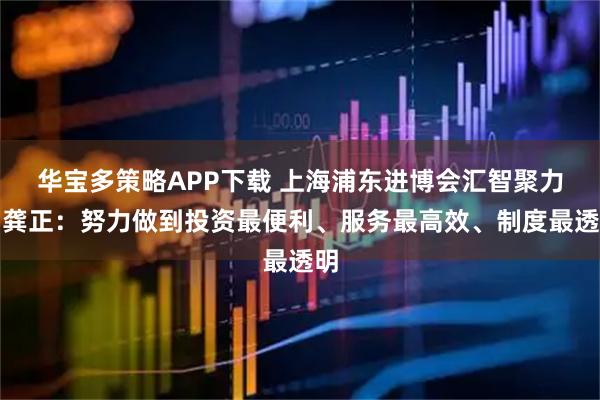 华宝多策略APP下载 上海浦东进博会汇智聚力，龚正：努力做到投资最便利、服务最高效、制度最透明